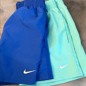 Nike Kids Dual-Tone Blue and Aqua Shorts